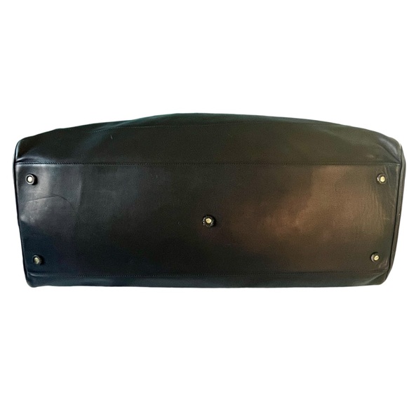 VTG Coach Black Leather Weekender Travel Duffle Bag w/ Shoulder Strap & Hangtag - Picture 8 of 15